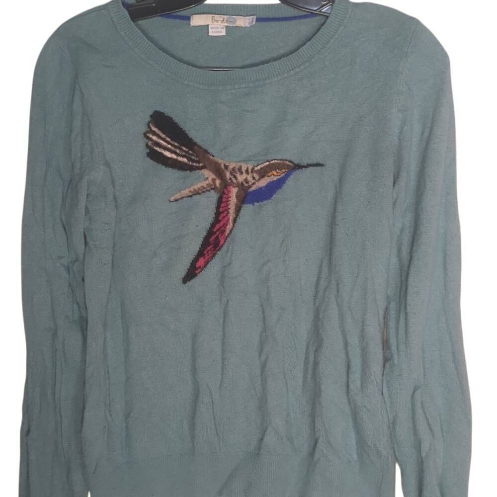 Boden Hummingbird Light Blue Sweater Cashmere Blend Small 6